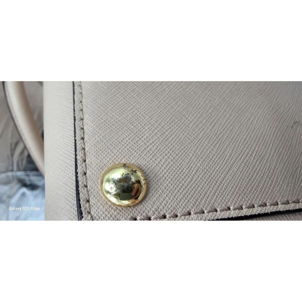 Michael Kors Selma Studded Saffiano Leather Tote Bag Blush Pink Gold Hardware